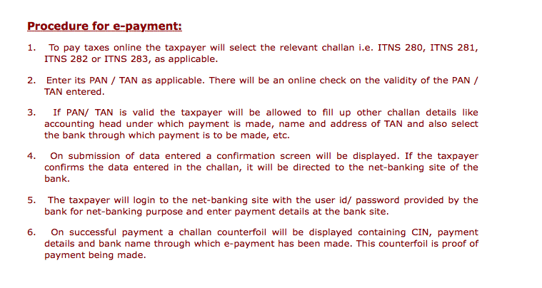 advance tax payment procedure